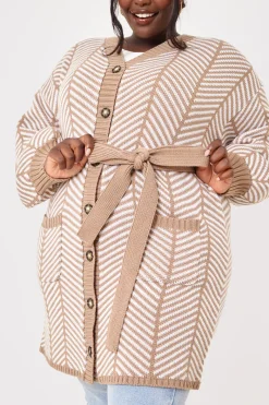 Herringbone Belted Cardigan|In the Style Best