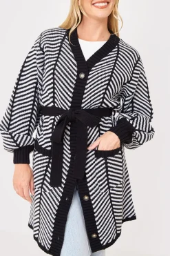 Herringbone Belted Cardigan|In the Style Best