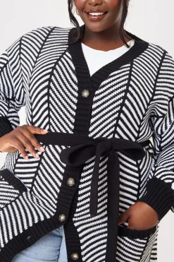 Herringbone Belted Cardigan|In the Style Best