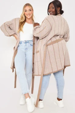Herringbone Belted Cardigan|In the Style Best