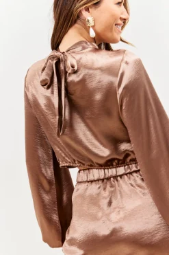 High Neck Wrap Co-Ord Top|In the Style Online