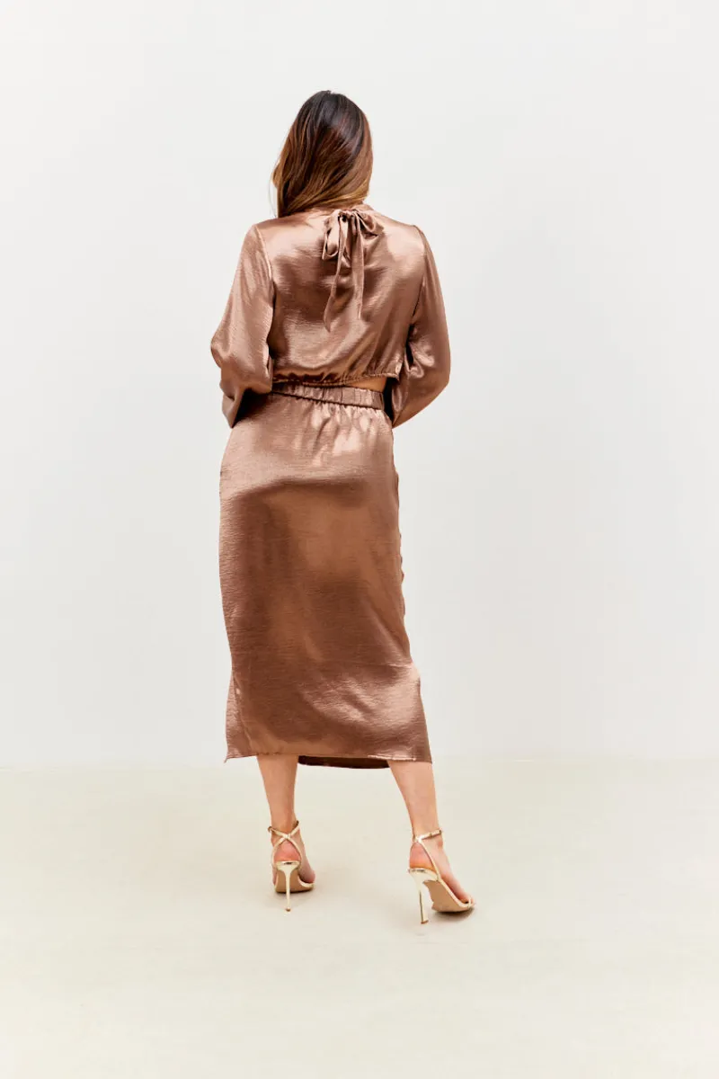 High Neck Wrap Co-Ord Top|In the Style Online