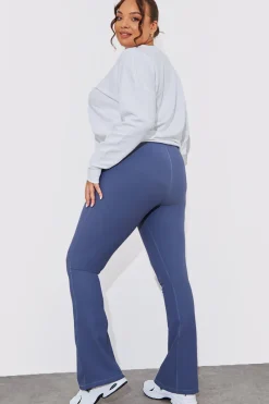 High Waist Kick Flare Rib Trouser|Fits Outlet