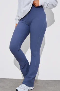 High Waist Kick Flare Rib Trouser|Fits Outlet