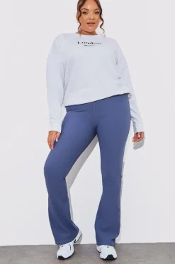 High Waist Kick Flare Rib Trouser|Fits Outlet