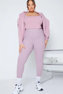 High Waisted Sculpting Ribbed Leggings|Fits Clearance
