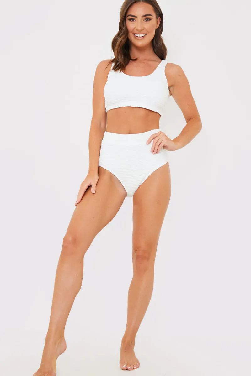 High Waisted Towelling Control Bikini Bottoms|In the Style Clearance