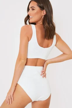 High Waisted Towelling Control Bikini Bottoms|In the Style Clearance