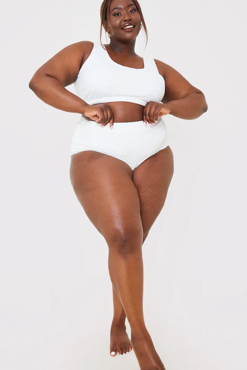 High Waisted Towelling Control Bikini Bottoms|In the Style Clearance