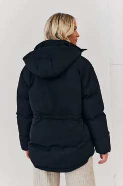 Hooded Drawstring Waist Puffer Coat|In the Style Hot