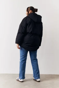 Hooded Drawstring Waist Puffer Coat|In the Style Hot