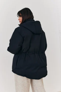 Hooded Drawstring Waist Puffer Coat|In the Style Hot