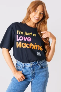 I'm Just A Love Machine' Girls Aloud Slogan T-Shirt|In The Style Discount