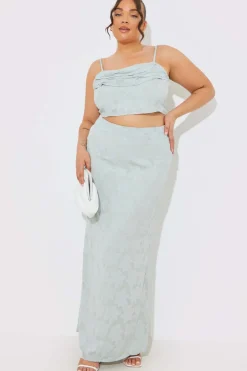 Jacquard Draped Cami Co-Ord Crop Top|In the Style Discount