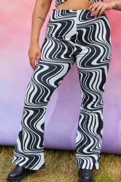 Jersey Printed Flares|In the Style Clearance