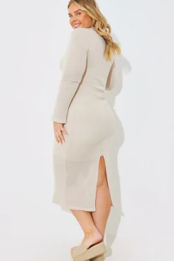 Knitted A-Line Midaxi Dress with Removable Cami Dress|In the Style Clearance