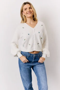 Knitted Embroidered Cardigan|In the Style Clearance
