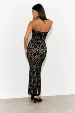 Lace Bandeau Maxi Dress|In The Style Clearance