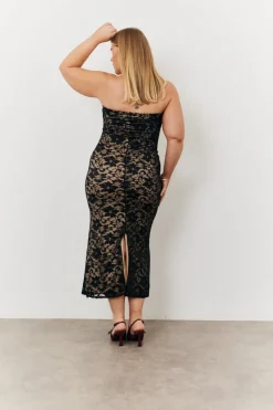 Lace Bandeau Maxi Dress|In The Style Clearance