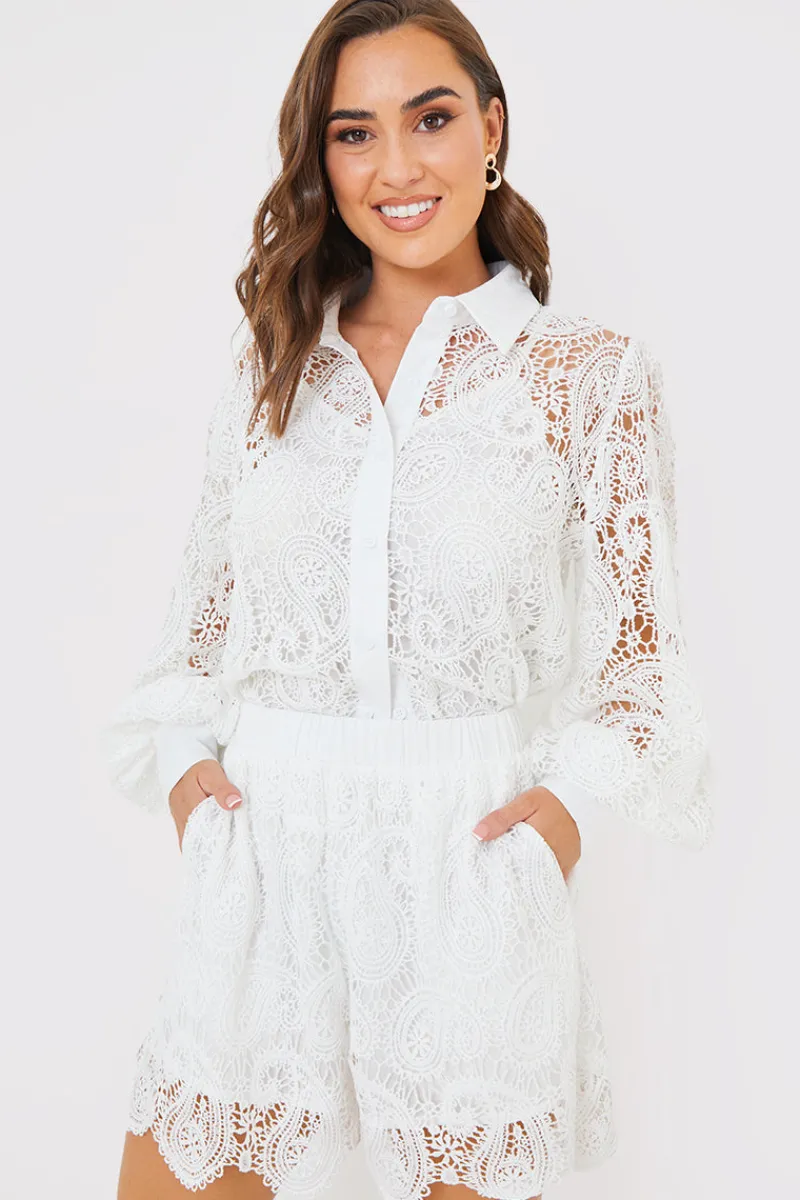 Lace Co-Ord Shorts|In the Style Best