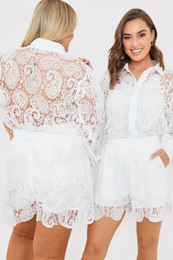 Lace Co-Ord Shorts|In the Style Best