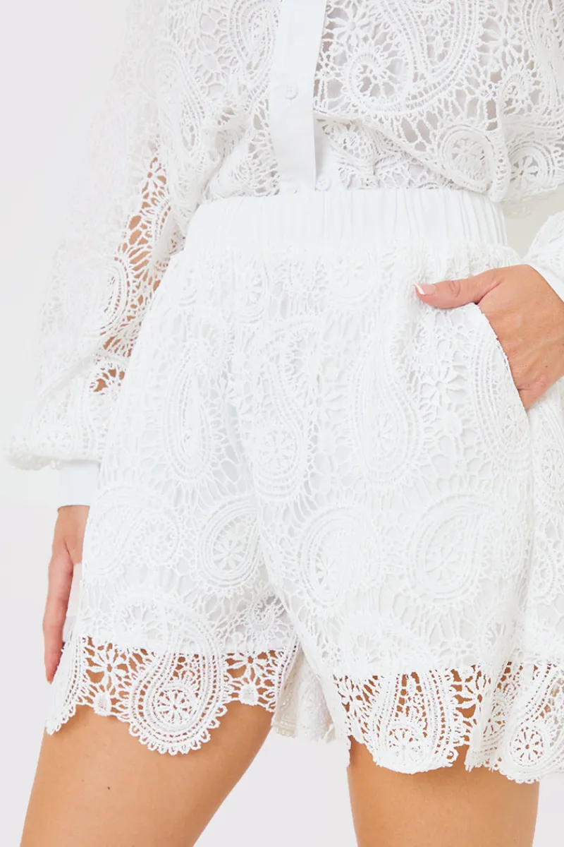 Lace Co-Ord Shorts|In the Style Best