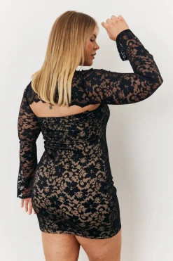 Lace Mini Dress With Removable Sleeves|In The Style Sale