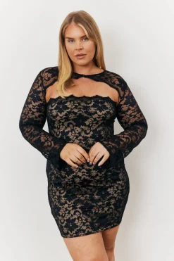 Lace Mini Dress With Removable Sleeves|In The Style Sale