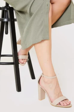 Leather Look Barely There Heels|In The Style New