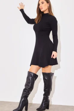 Leather Look Knee High Boots|In The Style