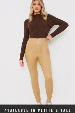 Leather Look Leggings With Elasticated Waist|In the Style Best
