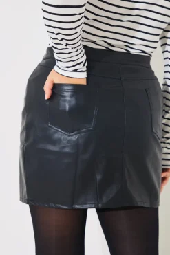 Leather Look Mini Skirt|In the Style Best
