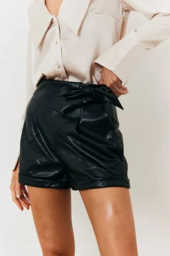 Leather Look Shorts|In The Style