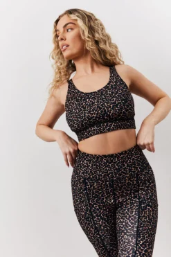 Leopard Print Racer Back Sports Co-Ord Bra|In The Style