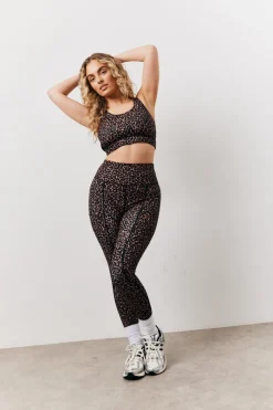 Leopard Print Racer Back Sports Co-Ord Bra|In The Style