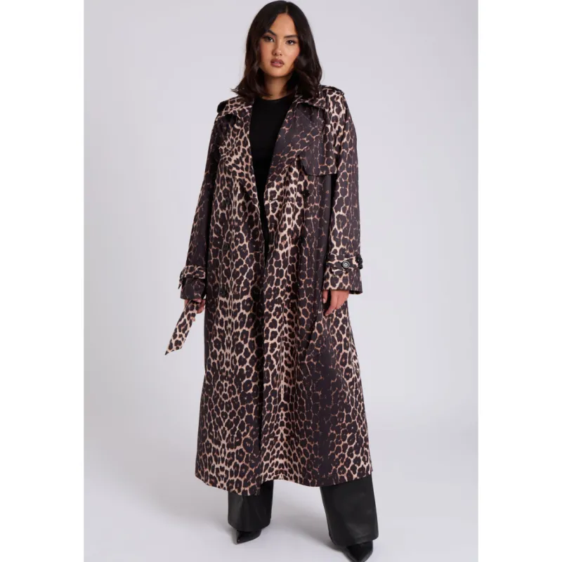 Leopard Print Trench|Urban Bliss Sale
