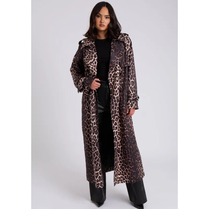 Leopard Print Trench|Urban Bliss Sale