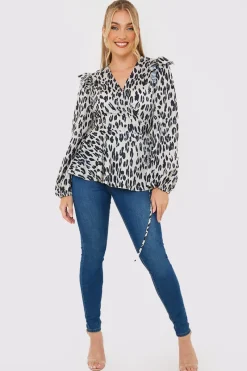 Leopard Print Wrap Blouse|In the Style New