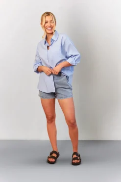 Denim Paper Bag Shorts|In The Style Online