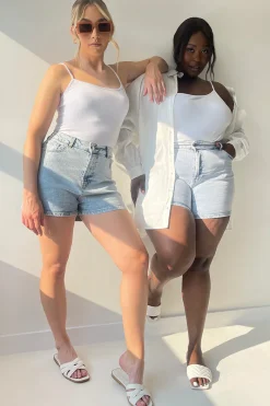 Light Wash Denim High Waist Shorts|In The Style Best