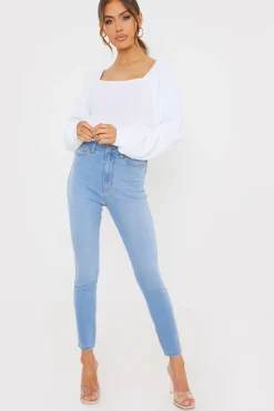 Light Wash Skinny Jeans|In the Style Online