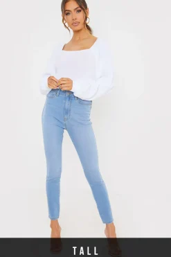 Light Wash Skinny Jeans|In the Style Online
