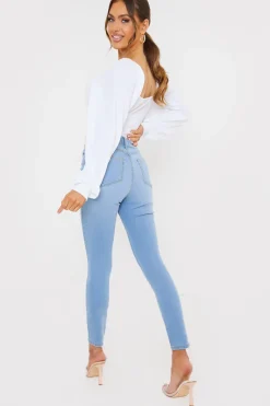 Light Wash Skinny Jeans|In the Style Online