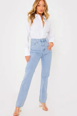 Light Wash Straight Leg Jeans|In the Style New
