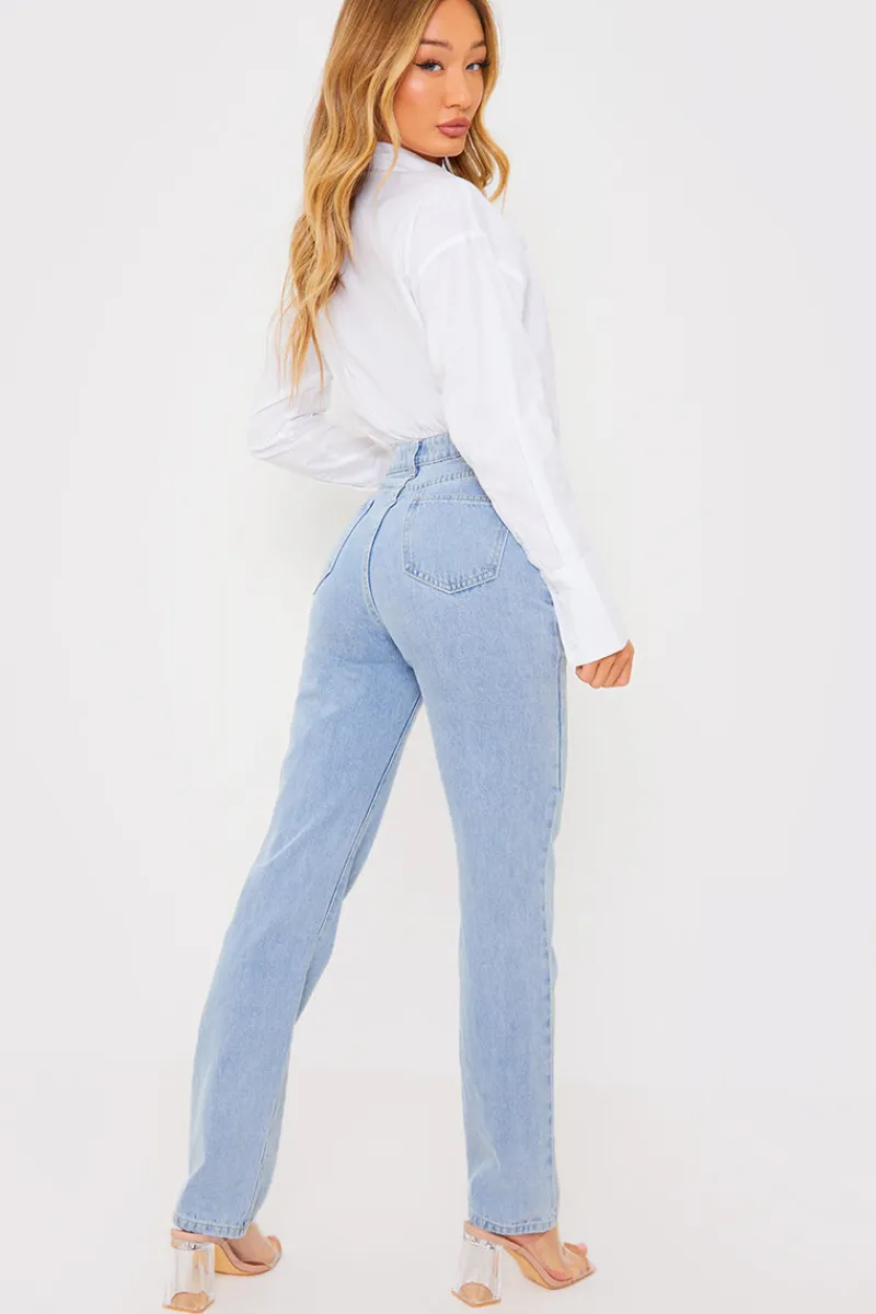 Light Wash Straight Leg Jeans|In the Style New