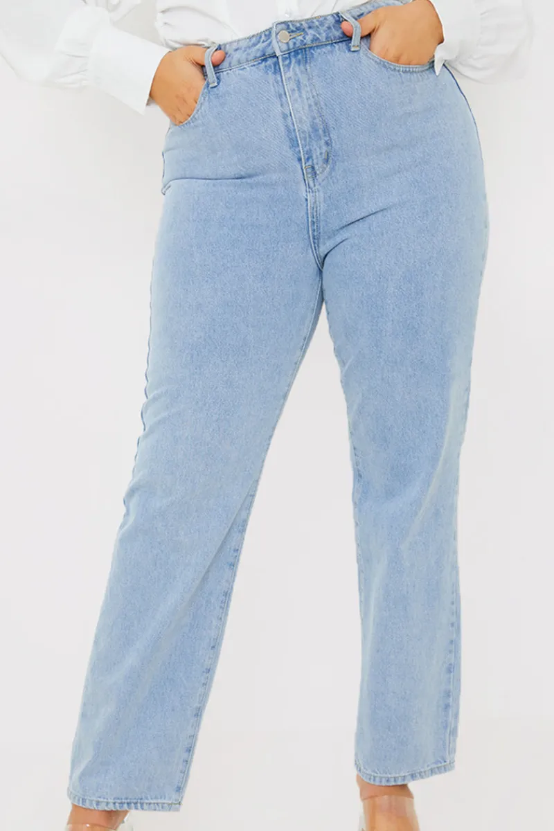Light Wash Straight Leg Jeans|In the Style New