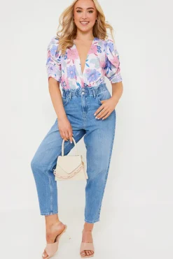 Lightwash Paperbag Jeans|In the Style Outlet