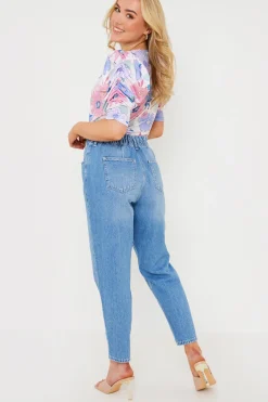 Lightwash Paperbag Jeans|In the Style Outlet