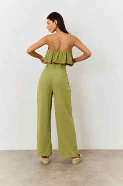 Linen Blend Wide Leg Trouser|In The Style Discount