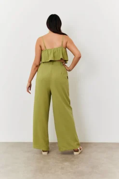 Linen Blend Wide Leg Trouser|In The Style Discount